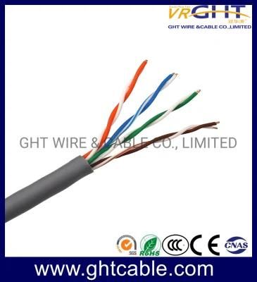 4X0.45mmcu 0.8 Mmpe 5.0mm Grey PVC Indoor UTP Cat5e LAN Cable