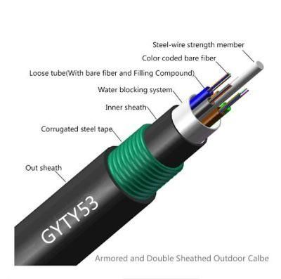 Factory 2-432 Core Outdoor Aerial Fiber Optic Cable Underground Fiber Optic Cable GYTY53