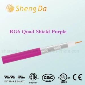 Low Loss Quad-Shield RG6 Coaxial Cable for CCTV / CATV Systems
