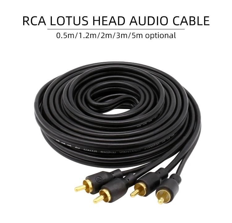 Factory Hot Sell Car Audio Wire High Quality PVC 6mm RCA Cable