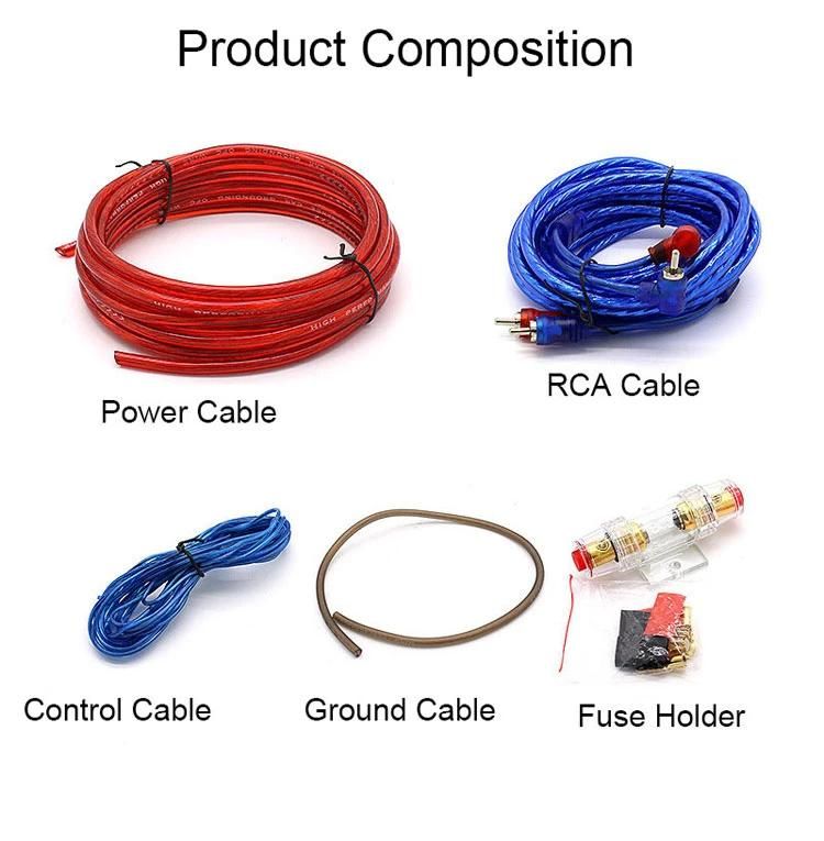 Factory Supply 1200W Car Amplifier Wiring Kits 10ga Speaker Cable for Car Subwoofer