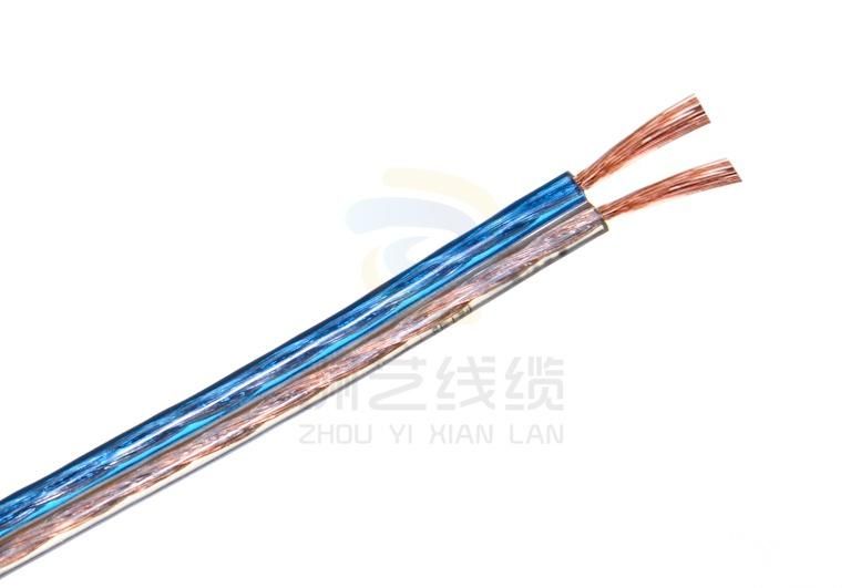 Copper CCA Colorful Speaker Twin Clear PVC Audio Speaker Cable