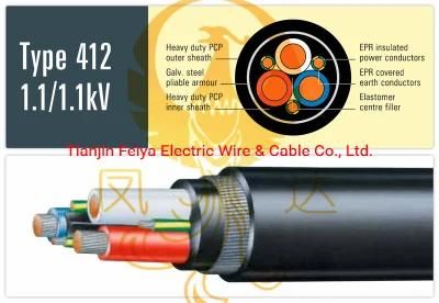 Type 412 1.1/1.1kv Reeling &amp; Trailing Cables to AS/NZS 2802: 2000