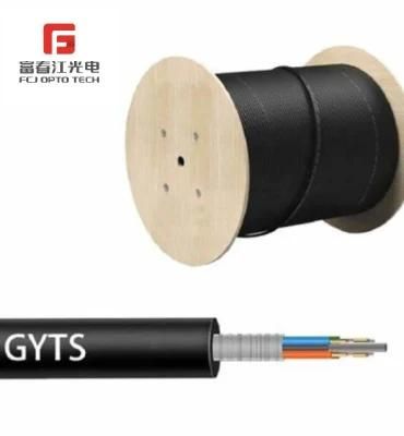 Metallic Strength Member High Quality Armored Fiber Optic Cable GYTS Underground Use