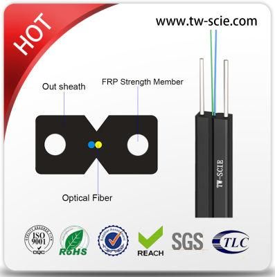 Indoor 2 Core G657A1 LSZH/PVC Jacket Drop Fiber Optic Cable