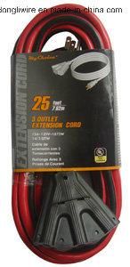 Us UL/ETL AC Power Cord Outdoor Extension Cord with Triple Tap Lighted Outlet