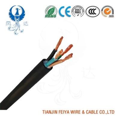 15 a 300/500 V, H05rn-F 2 Core 1 mm&sup2; Black Rubber Sheath Mains Power Cable Electric Wire