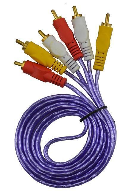 3RCA-3RCA Audio Video Transparent Cable RCA Cable