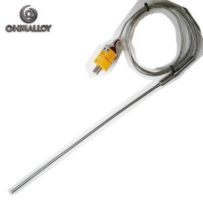 High Temperature Mineral Insulated Thermocouple with Extension Cable Plug Connector