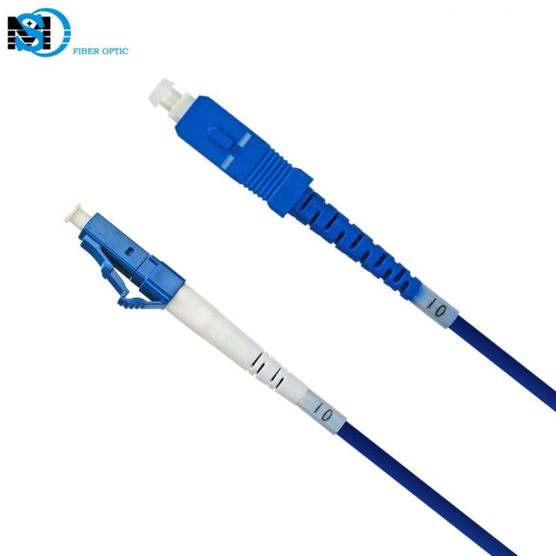 Armored Low Insertion Loss LC -Sc Singlemode 3.0mm PVC Blue Fiber Optic Cable