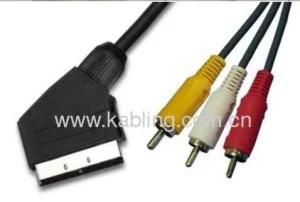 Scart Cable Scart Plug to 3 RCA Plug (KB-SC09)