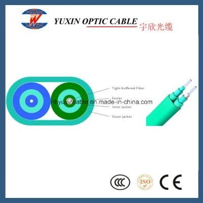 10g Om3 50/125um Multimode Double Jacket Duplex Flat Tight Buffered LSZH Indoor Fiber Optic Cable