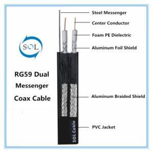 75ohm 20AWG Messenger Dual RG59 Coaxial Cable