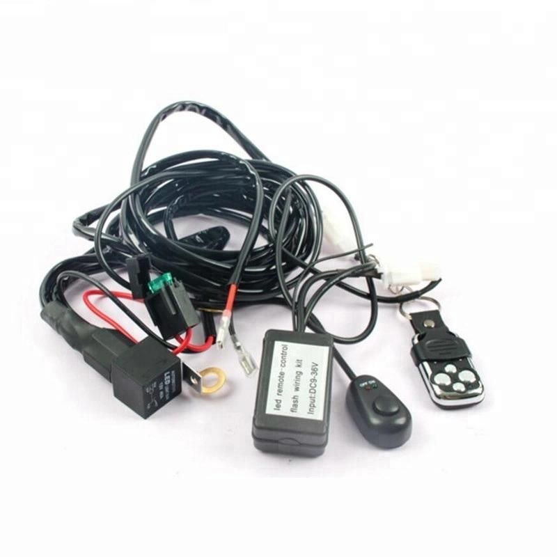 Manufacturer Custom Universal Car Fog Light Wiring Harness Kit with Fuse and Relay Switch Wire Cable