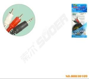 1.8m AV Cable Male to Male 3.5mm Stereo to 2 RCA AV Cable