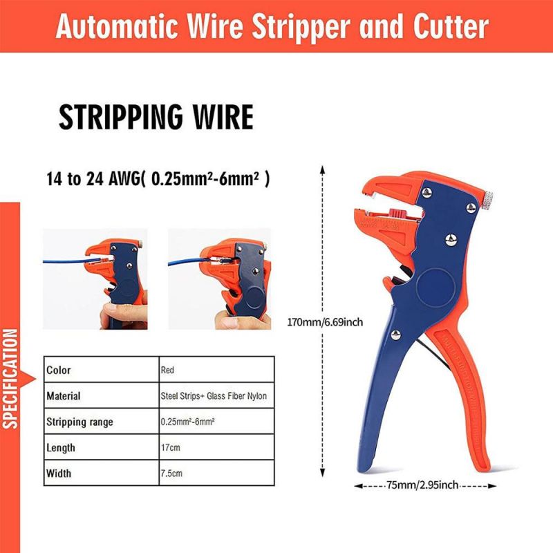 Olearn Wire Stripper Automatic Wire Stripping Tool and Wire Stripper Tool 2 in 1 for Flat Ribbon Wire and Electrical or Automotive Repair