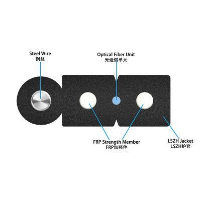 8 Core G657A FRP/Steel Strength Member FTTH Outdoor Drop Cable