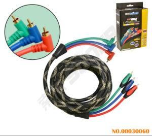 Suoer 3 RCA (Straight) to 3 RCA (Elbow) AV Cable (5M YPbPr)