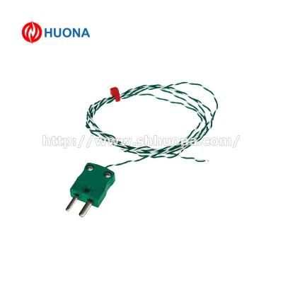 K Type Mini Thermocouple with Thermocouple Connector and Thermocouple Cable Green and White