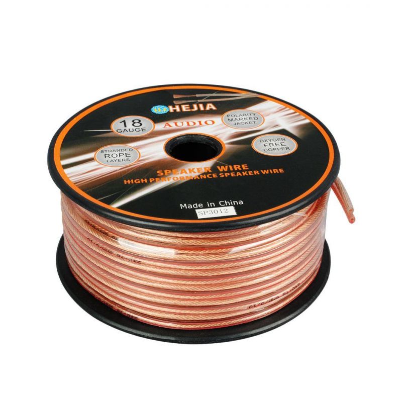 19AWG Clear Speaker Cable with OFC Copper Conductor UL Certified