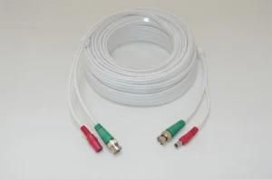 White CCTV BNC Video and Power Cable Extension Lead