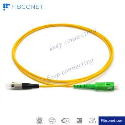 FTTH Single Mode 9/125 Duplex Sc/APC - FC/Upc PVC LSZH Fiber Optic Patch Cord