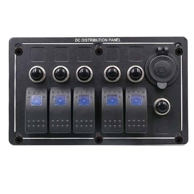 LED Rocker Switch Panel Fuse for Car Caravan Marine Boat