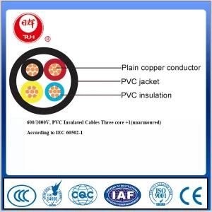 600/1000V, PVC Insulated Cables Three Cores (unarmoured)