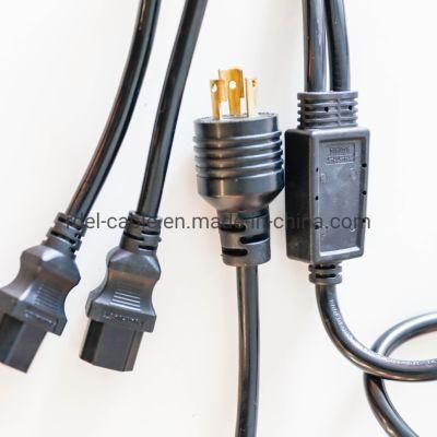 NEMA L5-20p to 2X NEMA IEC C13 Power Splitter Cable UL