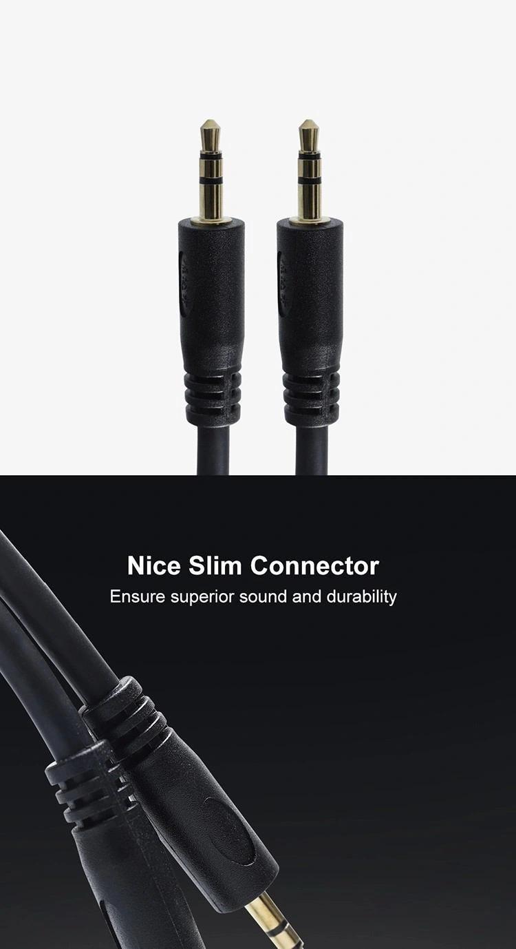 Gold Plated 3.5mm Male to Male Stereo Aux Cable