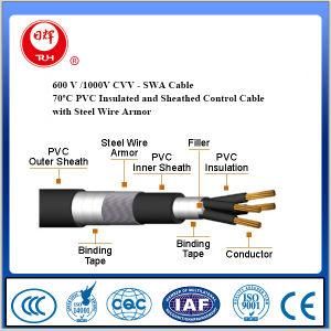 600 V 70&ordm; C PVC Insulated and Sheathed Control Cable with Steel Wire Armored