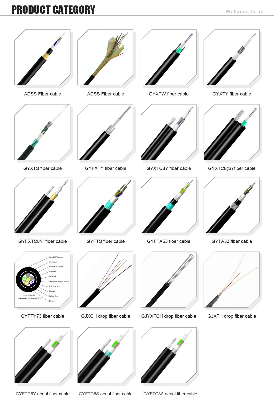 GYXTW Fiber Optic Cable 12 48 96 128 Core Single Mode Fiber Optic Cable