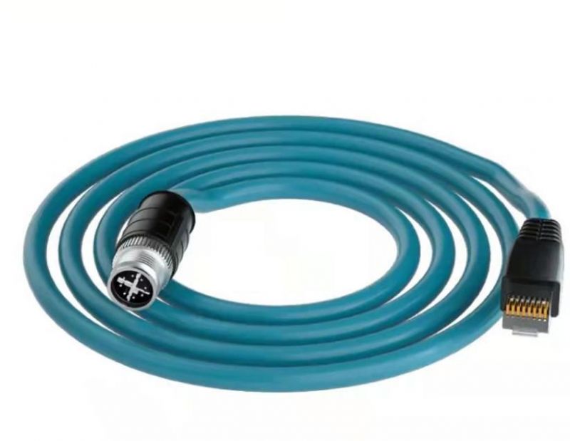 IP67 M12 X Code 8p to RJ45 8p8c Female Signal Connector with Industrial Ethernet Extension PUR PVC Cat5e SFTP Network Cables