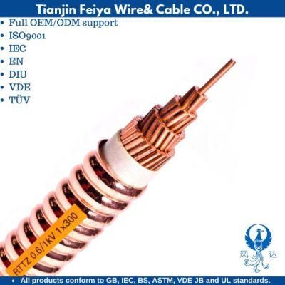 PVC AC 90 Bx Cable Fire Resistant Corrugated Copper Sheath Electrical Wire Fire Rated Power Fire Alarm System Cable