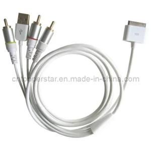 Composite AV Cable for iPad 2/iPhone 4S/iPod Touch