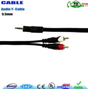 Wholesales Audio Y-Cable 2RCA to 3.5mm Connector