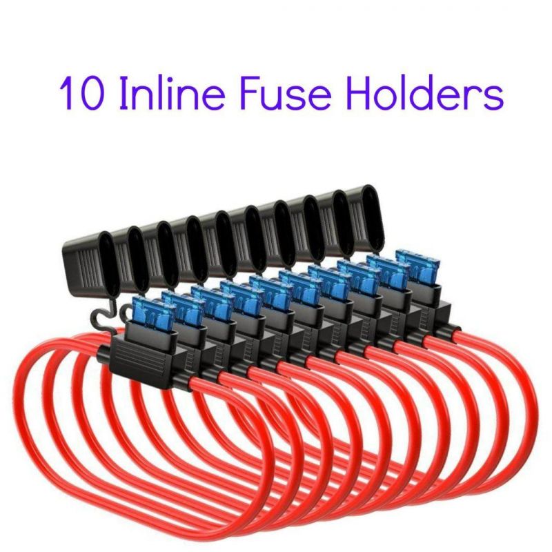 120 Assorted Fuses with 10 Inline Fuse Holders with Includes Fuse Puller Tool, Great for Use on Cars