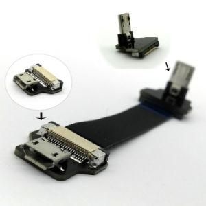 Xaja Newest design 90 Degree Right Angle Micro USB to Female Micro USB Flat Ribbon Cable Data Charging for Flight Controller