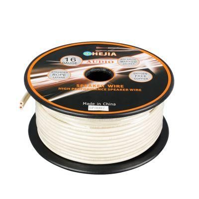 White 16AWG Twin Speaker Coaxial Cable with OFC Copper Conductor
