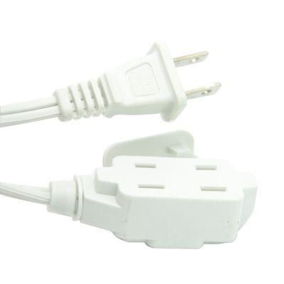 UL Approved Us 2 Pins NEMA 1-15p Power Extension Cord