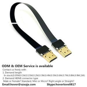 Xaja Type a Standard Super Soft HDMI Cable 30cm 11.8&prime;&prime; Ultra Thin HDMI Flat Ribbon Type a Connector Cable Standard to HDMI Cable