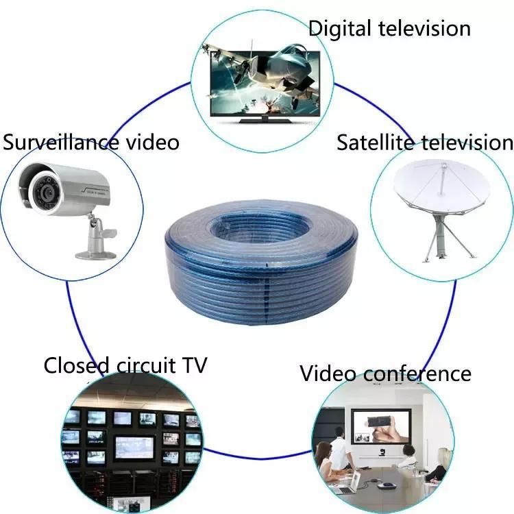 Rg58/Rg59/RG6 Coaxial Cable with F TV BNC Connectorquad-Shield RG6 Coaxial CCTV/CATV Camera Cable