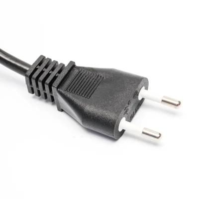 10A 250V Italy Imq Approval Chile Power Cord Cable with 2 Pin Plug RoHS