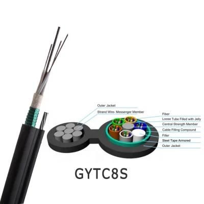 7 Strand Steel Wires Supporting Cst Armoured Fig 8 Fiber Optic Cable