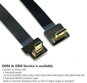 Xaja Fpv Micro HDMI Mini HDMI 90 Degree Adapter 5cm-100cm FPC Ribbon Flat HDMI Cable Pitch 20pin Plug Connector