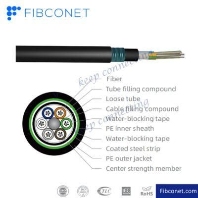 Underground GYTY53 Cable Stranded Loose Tube Armored Fiber Optical Cable