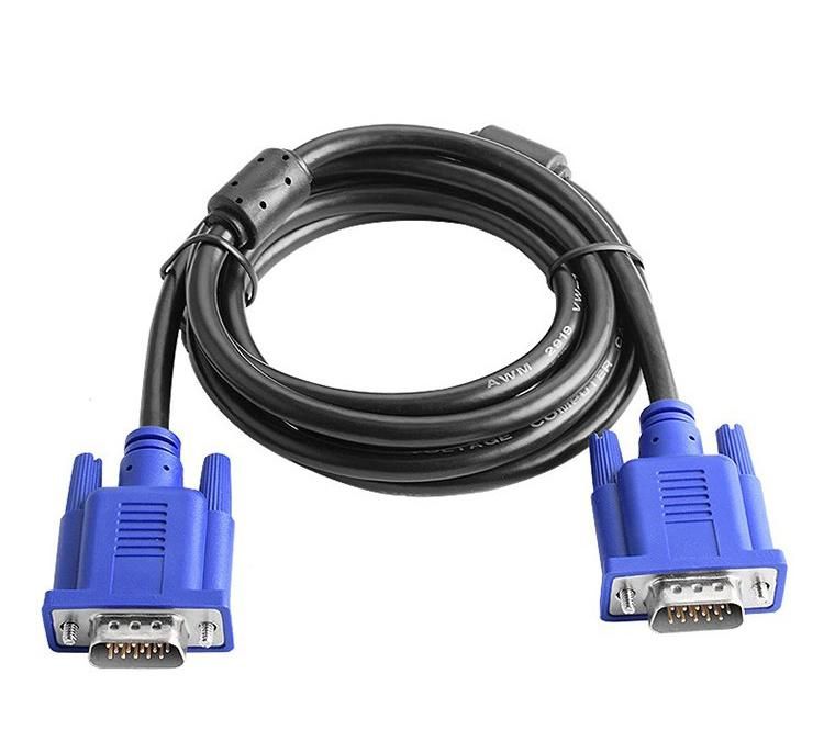 SVGA Male to Male 3+4 3+6 VGA to VAG Cable 15pin with Two Ferrites