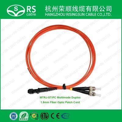 MTRJ-St/Upc Multimode Duplex 1.8mm Fiber Optic Patch Cord