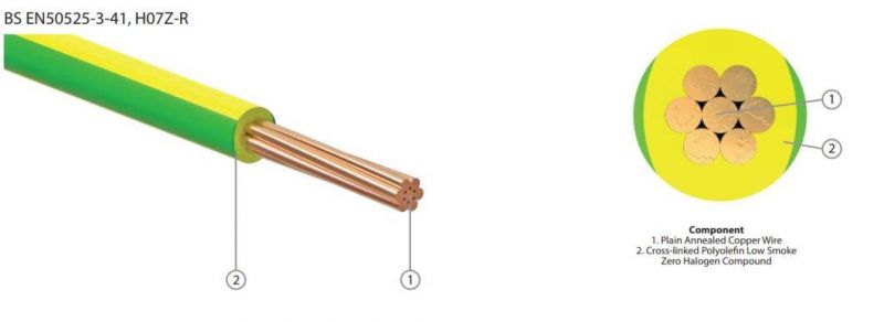 Nyy H07z-R XLPE Insulated PVC Sheathed Copper Conductor Wire Cores Solid Stranded Copper/Aluminum Electric Aluminium Cable