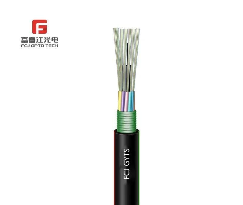 PE Sheath Single Core Optical Fiber Cable GYTS 2~188core Strength Member